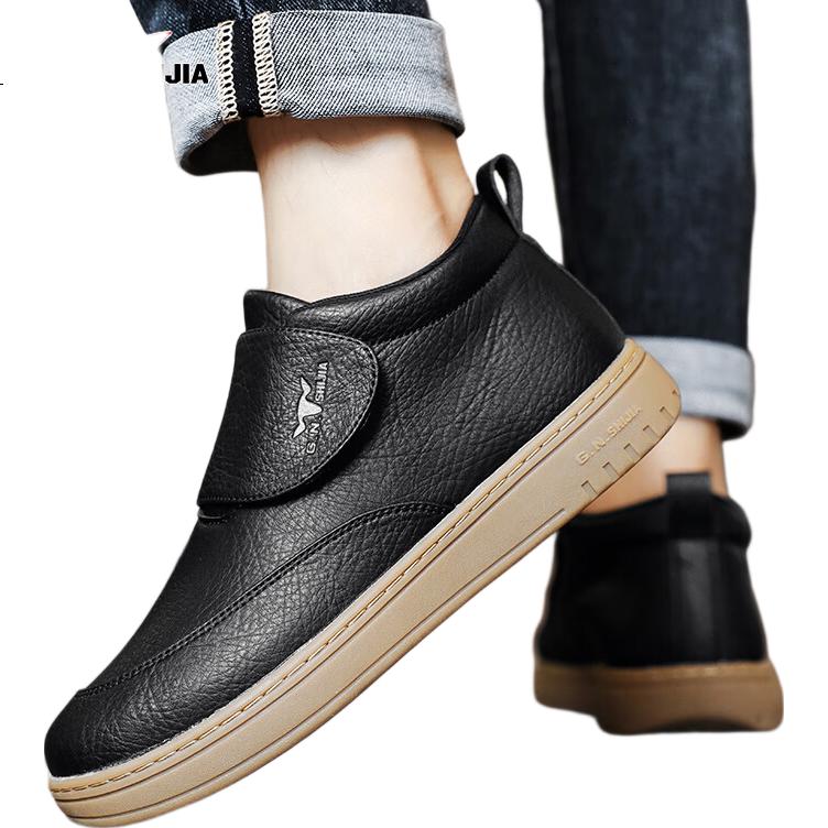 G.N.Shi Jia Men's Autumn Winter New Soft Sole Comfortable Casual Shoes British Retro High-top Leather Outdoor Commuting Shoes