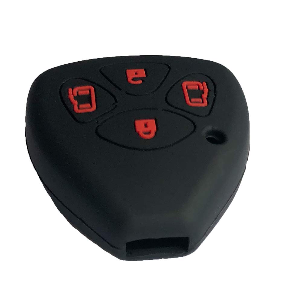 ZIAN Toyota Car 4 Button Blank Key Case Smart Key Case Designed for Voxy 60 Noah 60 Series 2 (MY-FT010-1) (Black (Red Button))