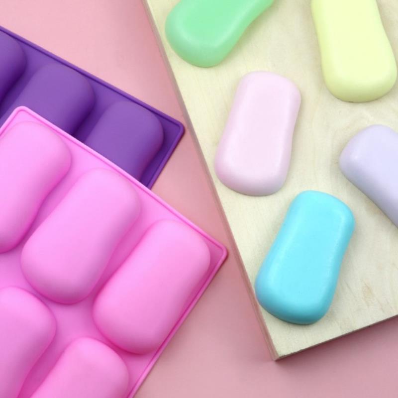 6 Hole Handmade Soap Making Mold Food Grade Silicone Resin Plaster Molds DIY Chocolate Baking Supplies Silicone Soap Form Gift