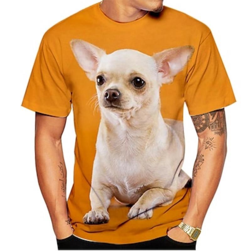 

Футболка с изображением животных, собак, чихуахуа, аниме-графика, футболка для мужчин, женщин, унисекс, взрослых, 3D-принт, повседневная, на каждый день 6XL