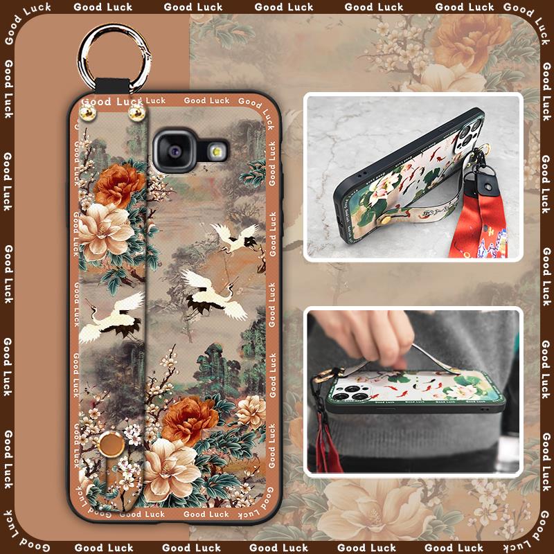 Wristband Silicone Phone Case For Samsung Galaxy A510/A5 2016/SM-A510F Anti-knock Protective Lanyard Shockproof Ring