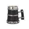 Insulated Nonrust Steel Beer Cup Retro Wood Texture Design Oversized Capacity Resin Reinforced Exteriors For Camping Parties