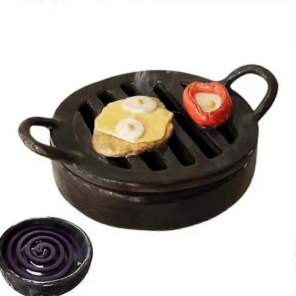 Bbq Incense Tray Unique Incense Holder Incense Burner Home Office Decorative, For Coil Incense Yoga