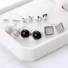 European & American Style Geometric Stud Earrings Set - 6 Pairs