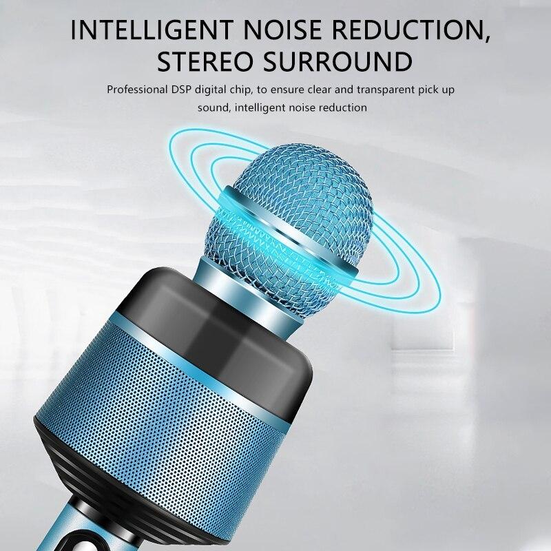 Wireless Bluetooth Karaoke Microphone, 5-in-1 Portable Handheld Mic Speaker with Dynamic Lights, Karaoke Microphone for Adults