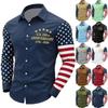 Flag Button Up Shirt Men 250 Anniversary Usa Button Shirt Mens Patriotic Button Down Shirts Men'S Independence Day Button-Down Shirt