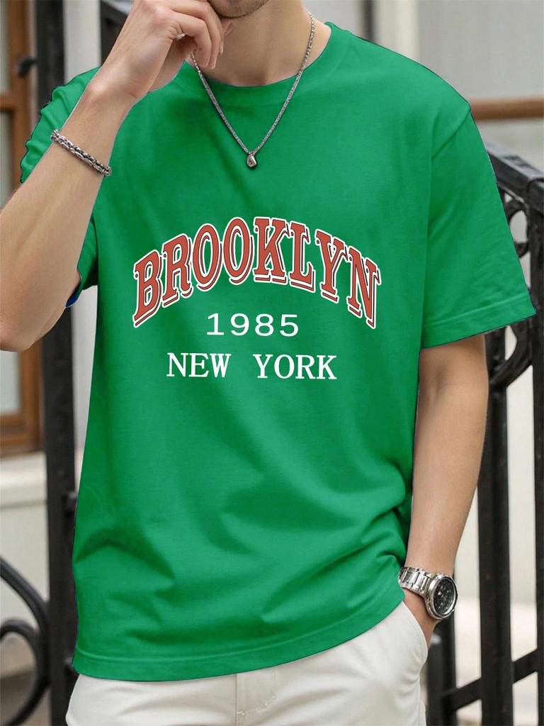 New York 1985 Brooklyn Design Tee Shirts ONeck Loose Short Sleeve Trendy Cotton Sportswear Unisex Comfortable Summer TShirt