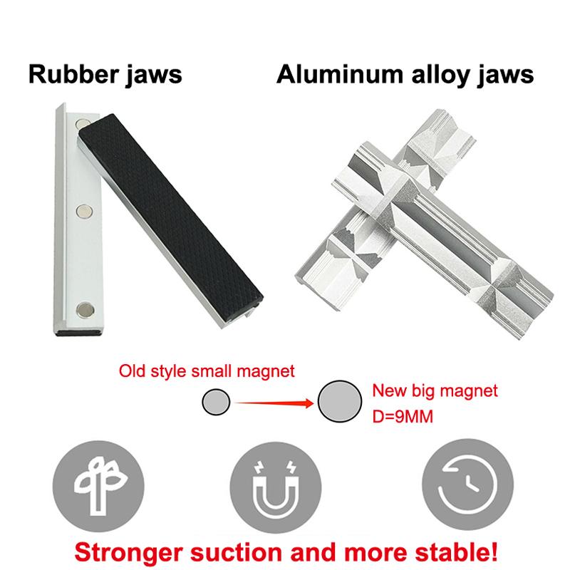 Magnetic Vise Jaws V Type Vice Jaws Protectors Cover Aluminum Alloy Multi-Purpose Vise Jaw Pads For Woodworking Plum