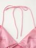 Silk Satin V-neck Backless Spaghetti Strap A-line Dress for Women - New European American Style