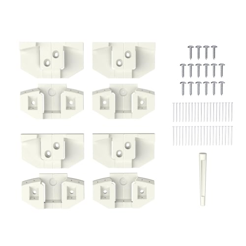 Heian Shindo Kogyo LABRICO Heavy-Duty Furniture Floating Bracket, 40kg Max Load Capacity, 2-Piece Set (4 Brackets + Screws Included), White, FXO-23