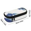 Pencil Pouch Portable 300D Polyester Secure Zipper with Main Pocket Mesh Layer and Removable Pen Divider for Classroom Use