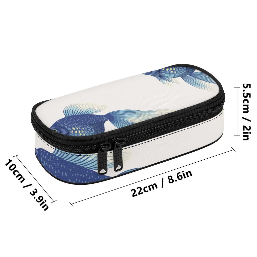 Pencil Pouch Portable 300D Polyester Secure Zipper with Main Pocket Mesh Layer and Removable Pen Divider for Classroom Use