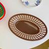 1Pc Storage Basket Retro Style Plastic Colour Desktop Storage Unique Hollow Out Snack Plate Drain Basket
