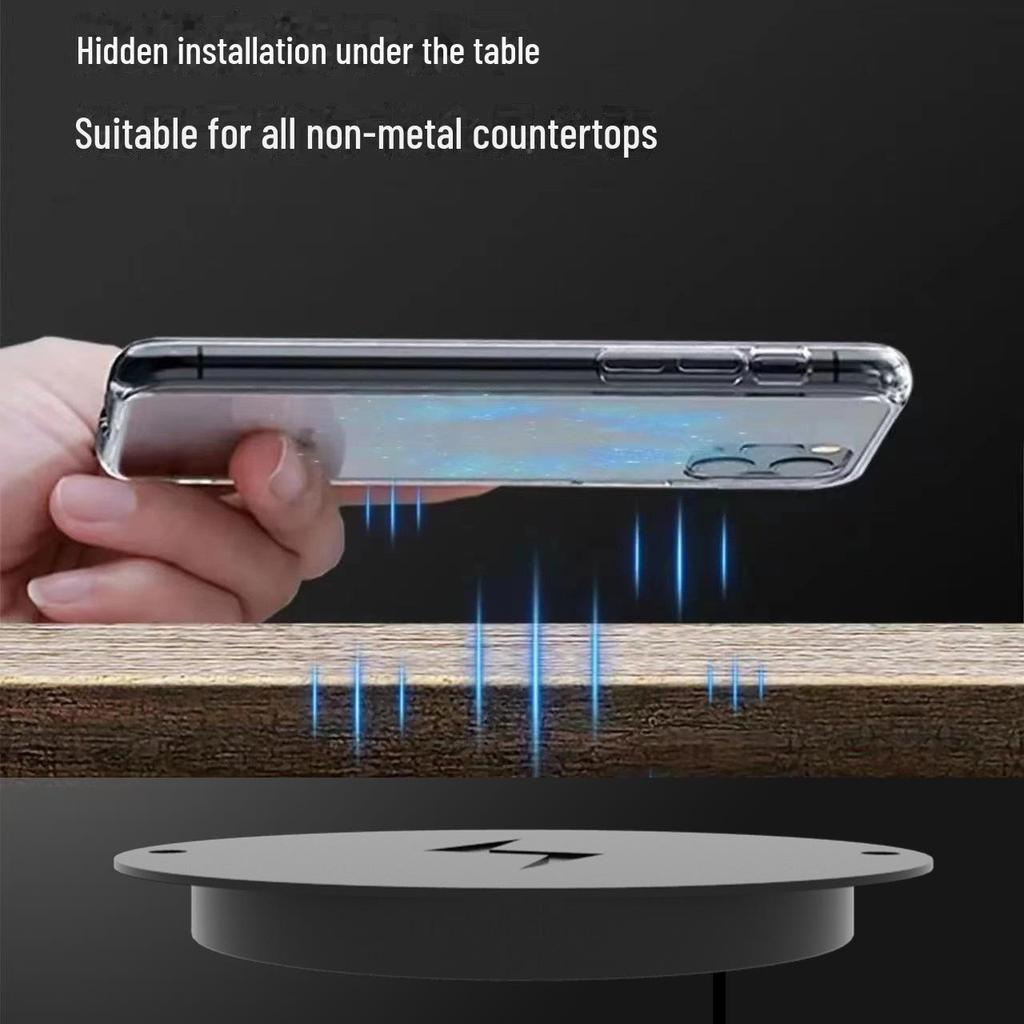 Under-table Long-distance 23mm Wireless Charger for Home Use