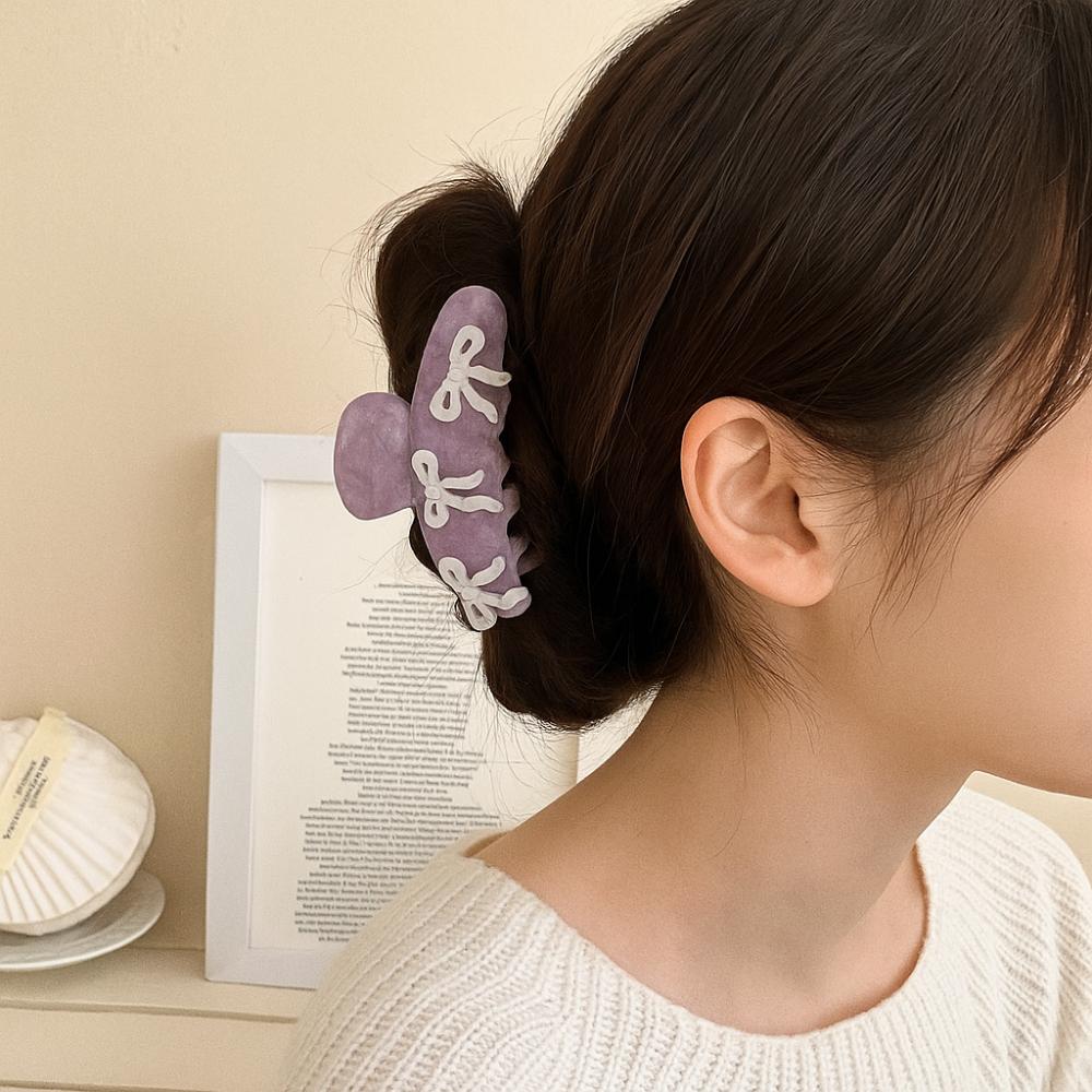 Rhinestone Bowknot Hair Clip Ballet Acetic Acid Shark Clip Cute Zircon Hairpin  Travel