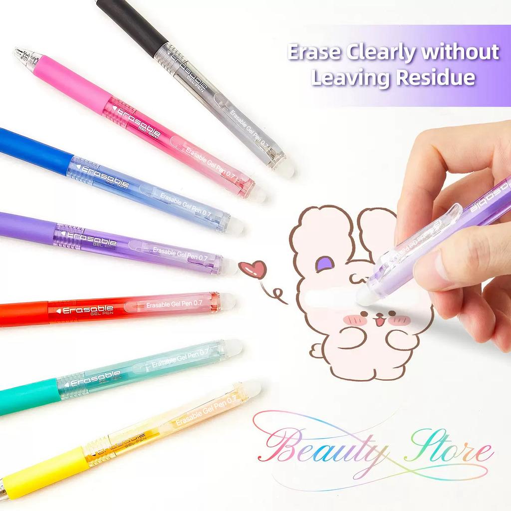 6/12/24/36Pcs Retractable Erasable Gel Pens 0.7mm Fine Point Smooth Writing Assorted Colors Office School Stationery