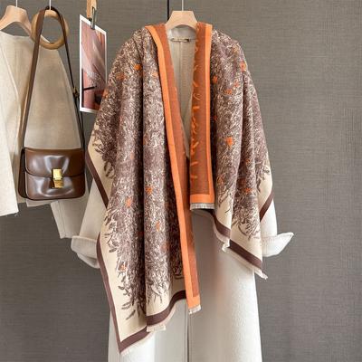 New Imitation Cashmere Jacquard Scarf Women's Autumn and Winter Versatile Air-conditioned Room Double-sided Thickened Warm Scarf Shawl Batch