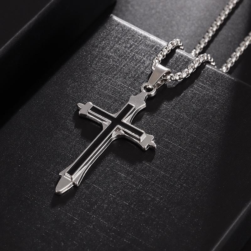 Fashion Retro Versatile Cross Men's Trendy Simple Jewelry Pendant Necklace