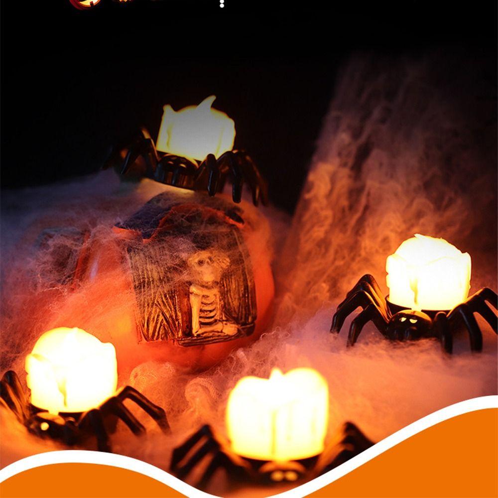 Eye Ball/Candle Shaped Glowing Spider Light Electronic Halloween Pumpkin Lamp Home Decor