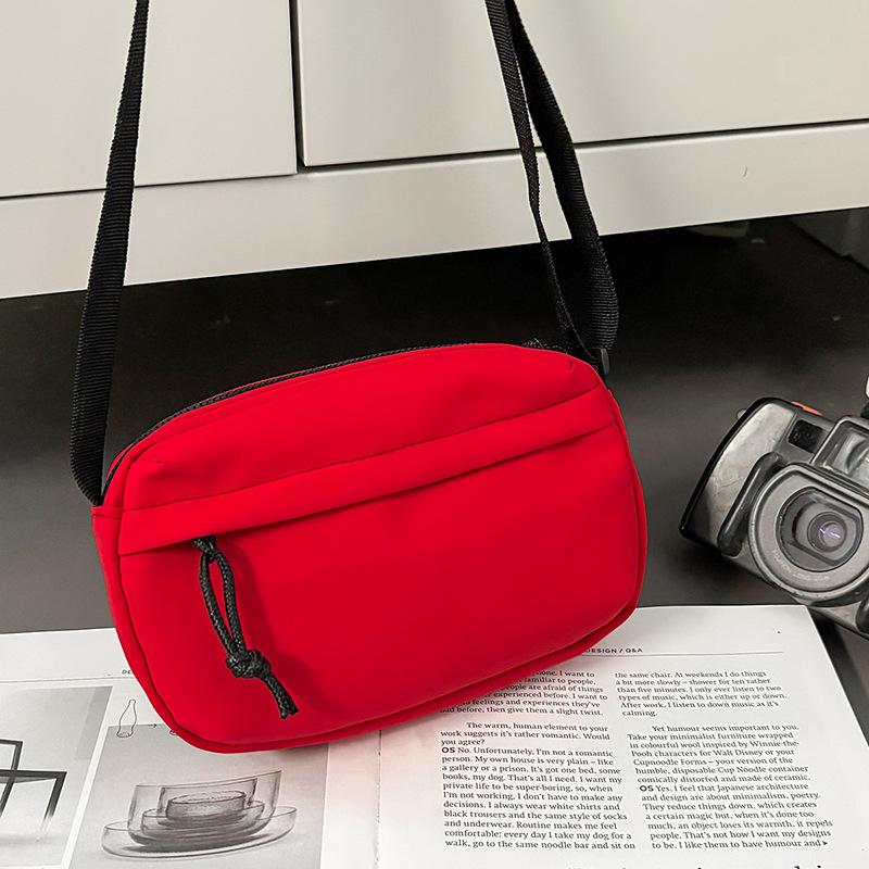 Commuter Mobile Phone Messenger Small Bag Women's 2025 Summer New Lightweight Simple Solid Color Couple Canvas Shoulder Bag