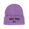 NewYork embroidered flower knit hat versatile beanie wool hat outdoor cycling pullover hat
