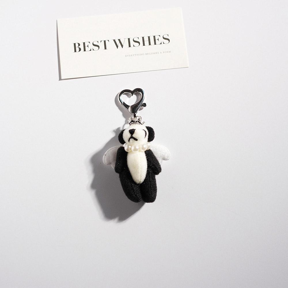 Cartoon Panda Pendant Keychain Plush Animals Backpack Hanging Piece Bag Charm Car Key Chain Trend Accessories Gift A524
