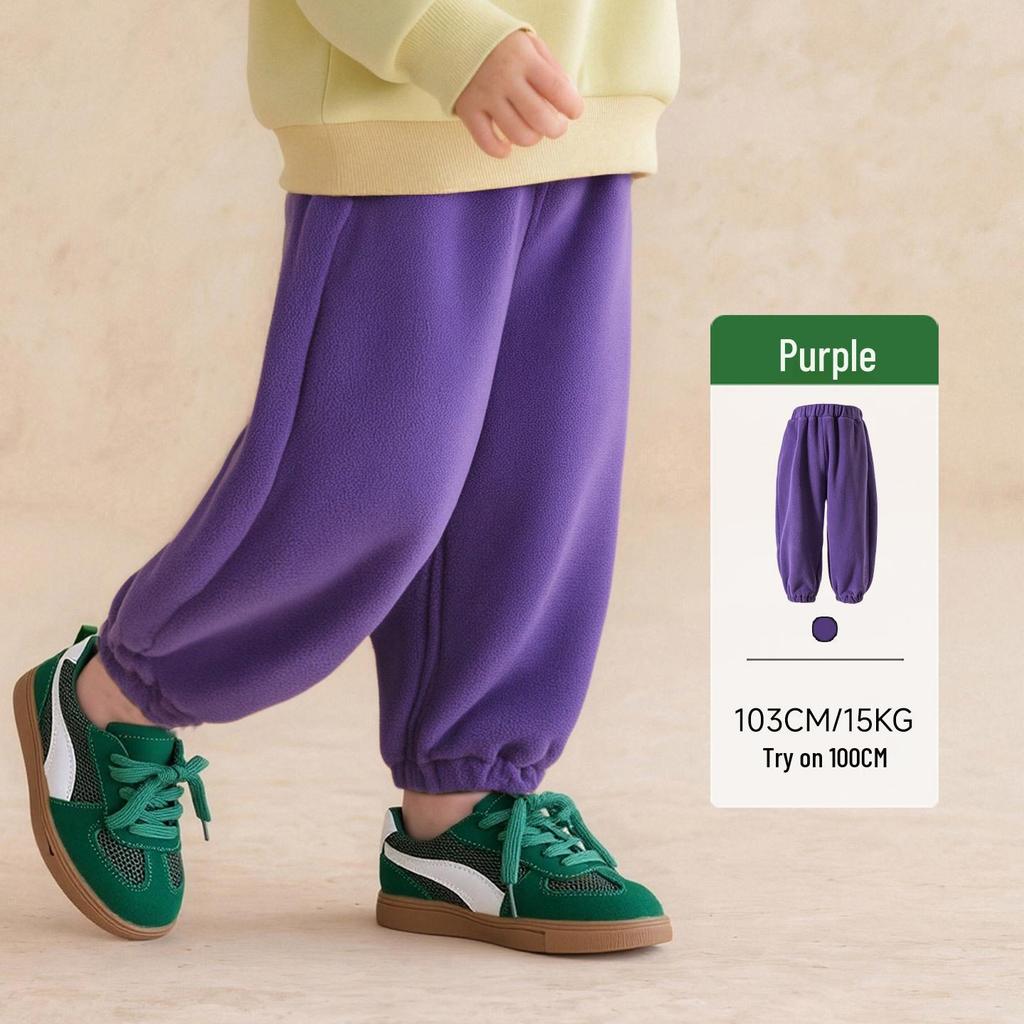 2025 Vinter Barn Fleecefodrade Uppvikta Vardagsbyxor