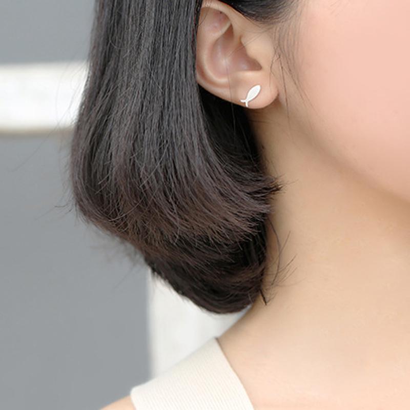 Earrings Cat Fish Asymmetry Stud Earrings For Women Fine Jewelry Gift