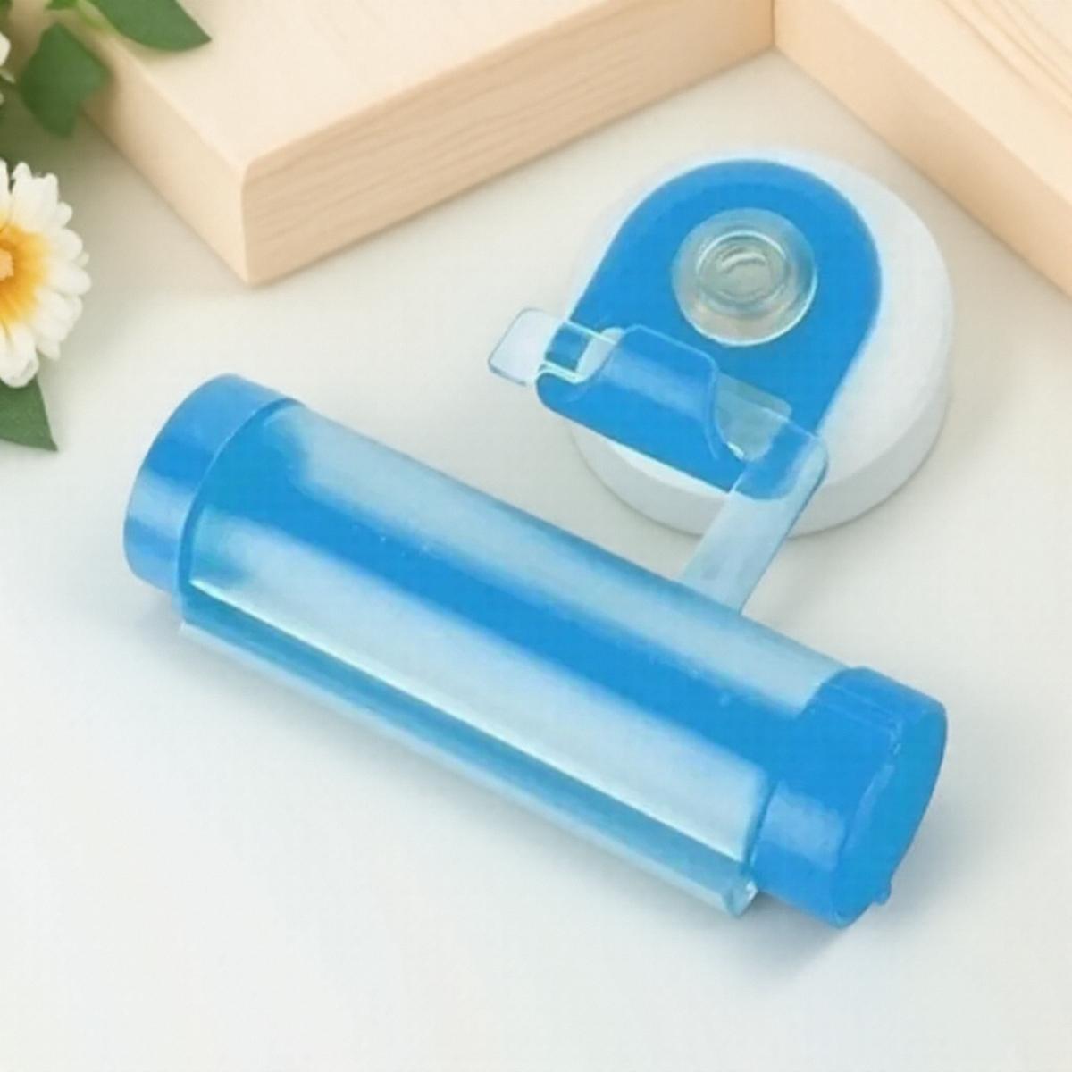 

Multipurpose Rolling Tube Squeezer Toothpaste Dispenser Sucker Holder Dental Cream Bathroom Manual Syringe Gun синий