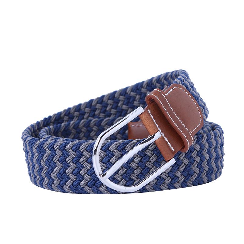Handwoven Cross-Border Fashion Belt with Pin Buckle – Versatile Twill Men's & Women's Wide Elastic Waist Belt