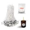 100pcs/bag Pre-Waxed Smokeless Candle Wicks with Holder DIY Cotton Thread Wicks Soy Wax Beewax Candle Wicks Making Accessories
