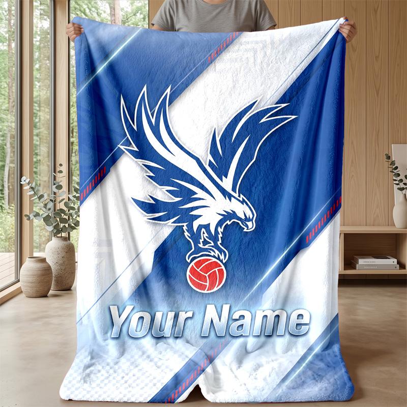 Custom Text Flannel Throw Blanket, Lightweight Cozy Bed Sofa BlanketCrystal Palace