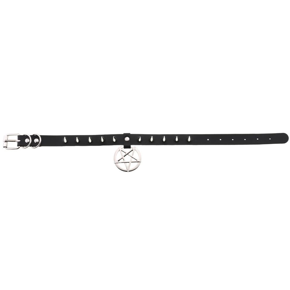 Spike Choker Necklace for Women Goth Pentagram Necklace Emo Neck Strap Cosplay Chocker Gothic Accessories