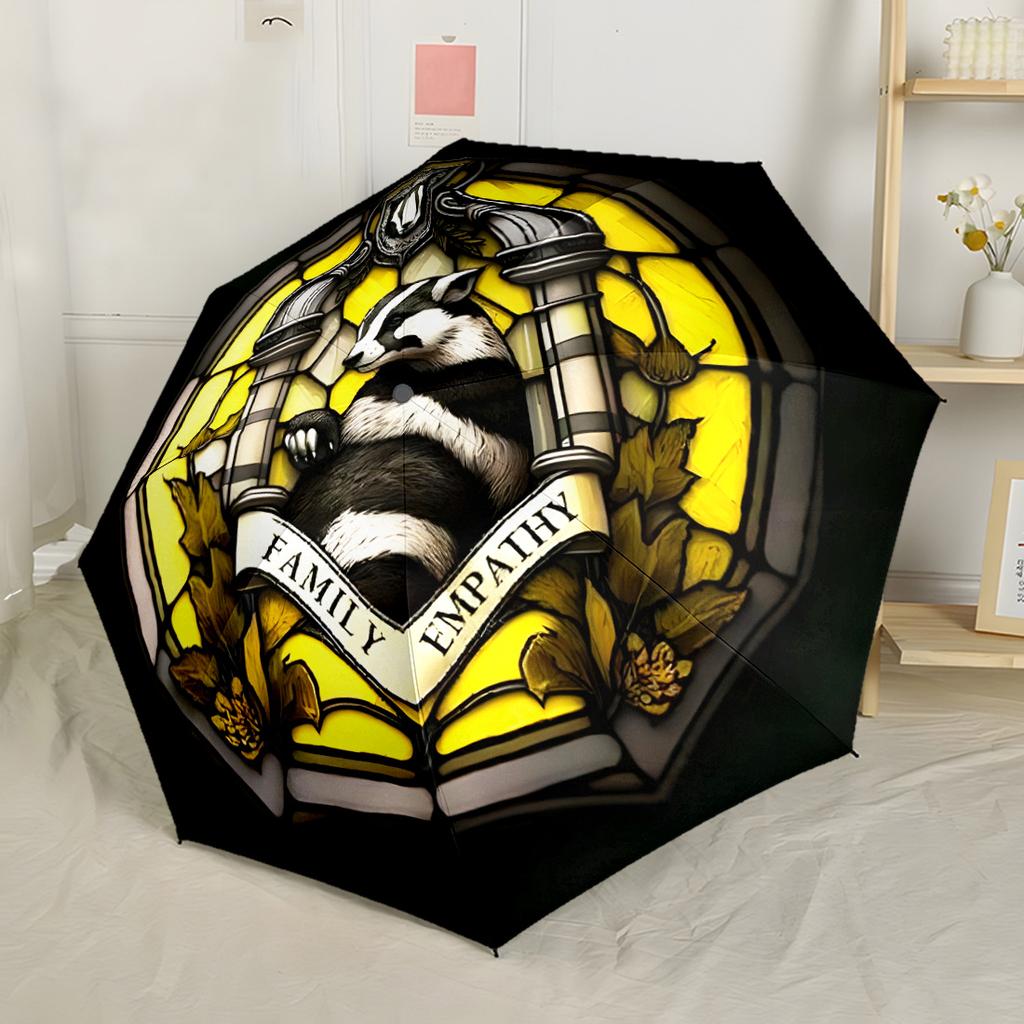 Gryffindor Pride And Loyalty Automatic Umbrella Sturdy 8-Rib Shaft Durable Plastic & Iron All-Season Umbrella for Travel Elegant Women's Umbrella