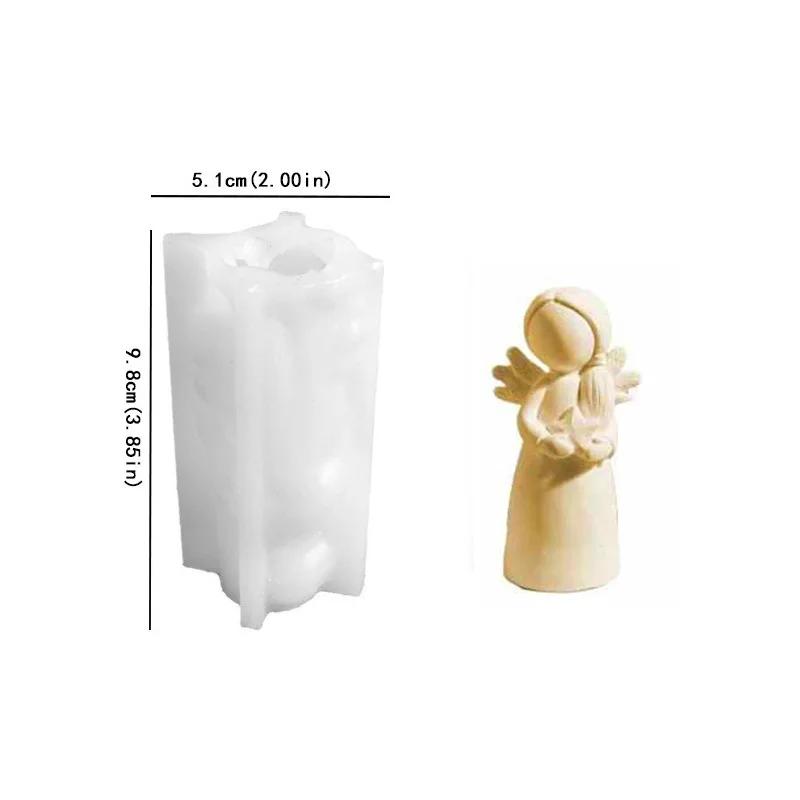 Top Quality DIY resin silicone mold for jewelry heart-hugging angel plaster candle ornaments home desktop decor holiday gift