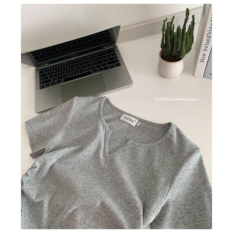 

Sports Tops Plus Size Drawstring T-Shirt Women s Workout Clothes Short Sleeve Spring and Summer New Arrival Loose Running Training Yoga Clothes Light gray M