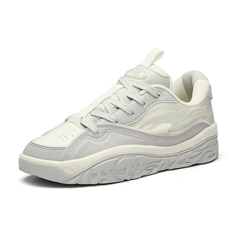 New Anta Hot Slip Resistant Low Top Skateboard Shoes Women's White Gray 922238083-1