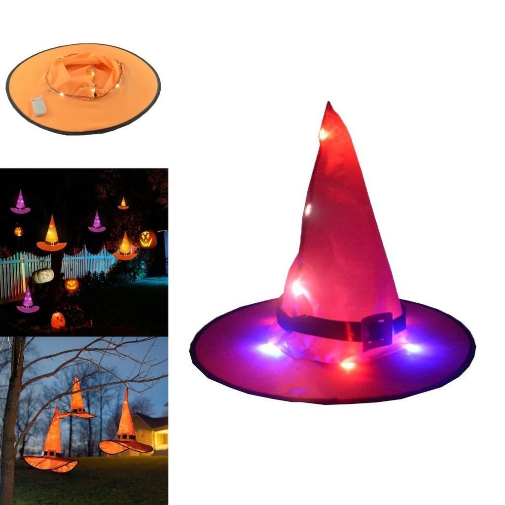 Festliche leuchtende Halloween-Hexenhüte für Outdoor-Cosplay-Partys und Dekorationen