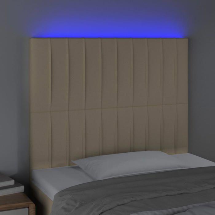 VidaXL Tête de Lit à LED Meuble de Chambre à Coucher Accessoire de Lit Simple Tête de Cadre de Lit Intérieur Crème 3122657