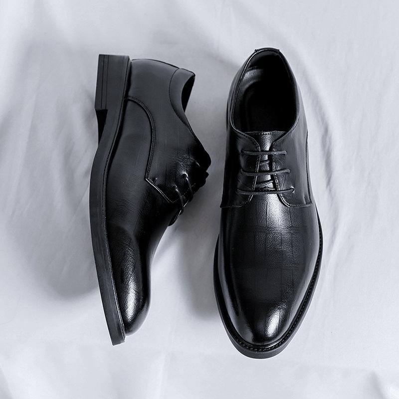 

Men s Spring and Autumn British Casual Business Formal Leather Shoes Casual Shoes Suit Men Shoes Heightening Single Shoes Shoes 44 чёрный