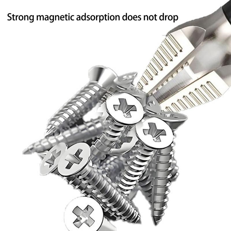 6Pcs K5 Magnetic Screwdriver Bit Set 1/4inch Hex Shank Antislip Crossing Head Screw Driver Drill Bit Crossing