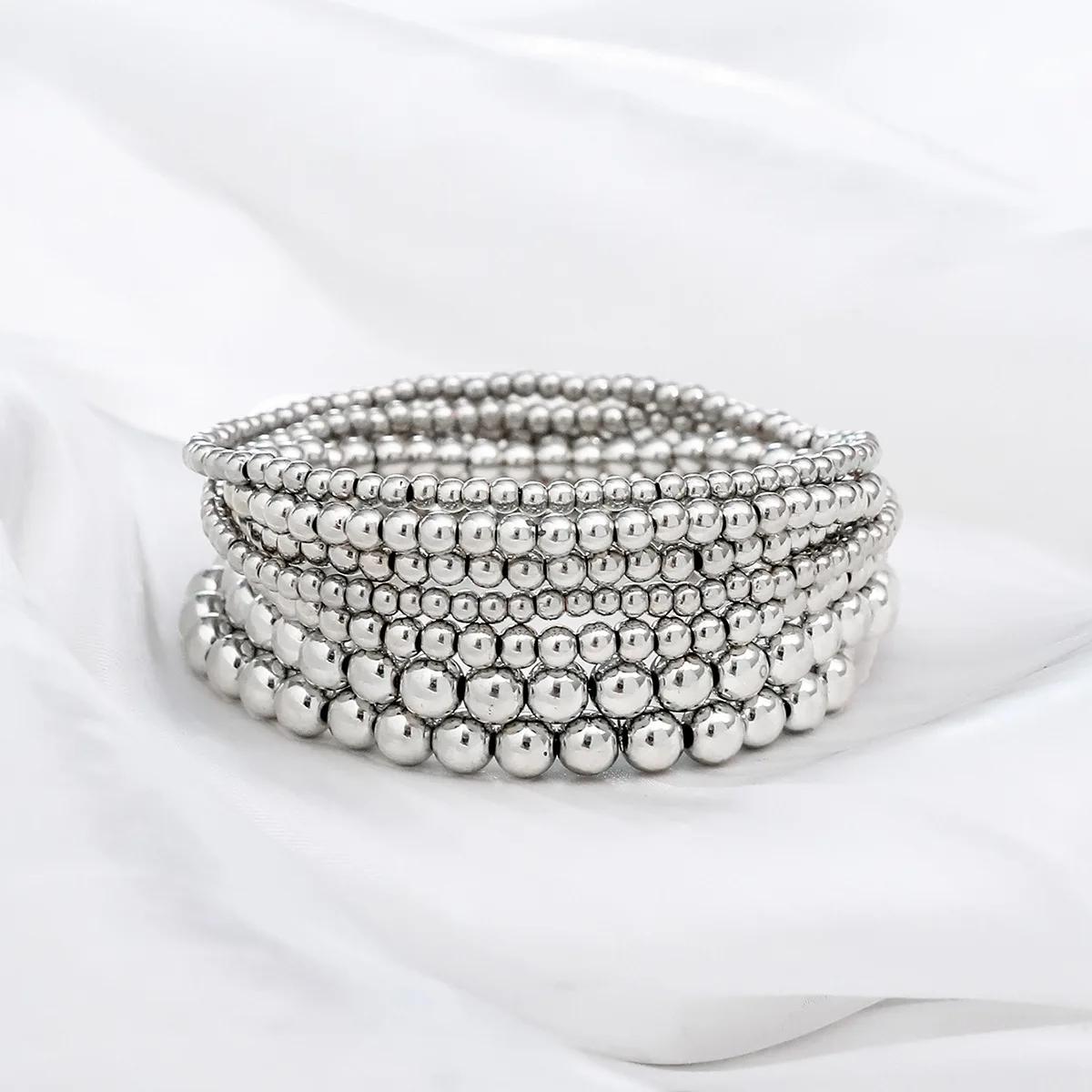 

Бохо Ручной Работы Набор Браслетов из Бисера для Женщин Мужчин Пляжные Стили CCB Эластичные Бусины Цепочка Браслет Пара Модная Бижутерия 18cm