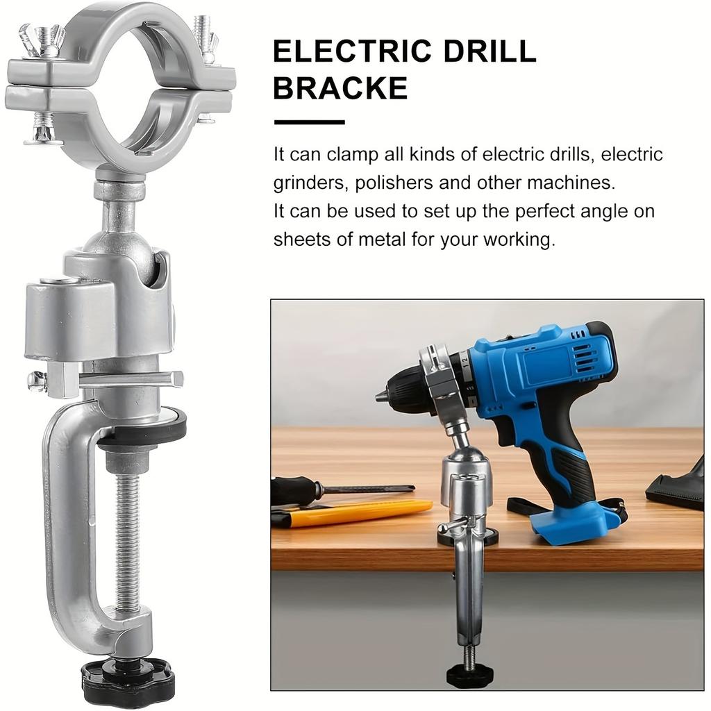 360 Degree Bench Clamp Vises Grinder Holder Electric Drill Stand Holder Bracket for Universal Work DIY, Adjustable