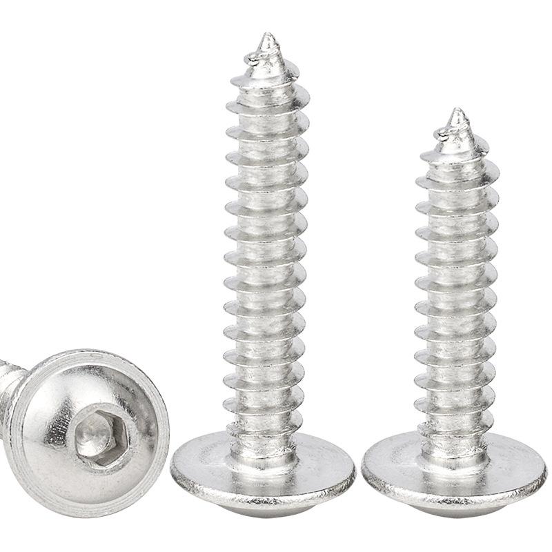201 Stainless Steel Hexagon Self-Tapping Screw with Washer, Media Pan Head, Sizes M3/M4/M5