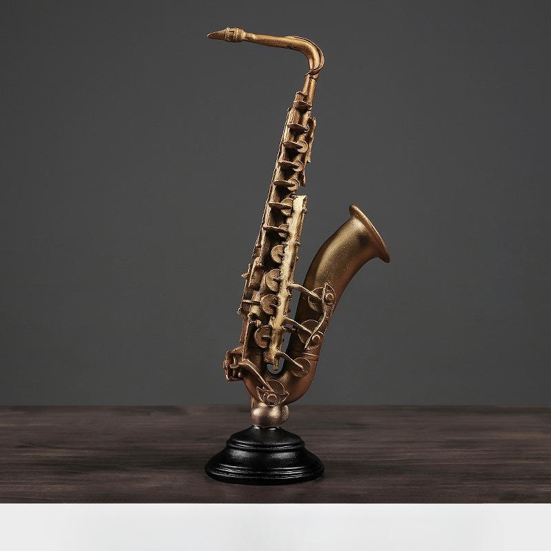 

Европейские музыкальные инструменты из смолы, поделки, скрипка, саксофон, украшения для рабочего стола, домашняя музыка, художественное произведение