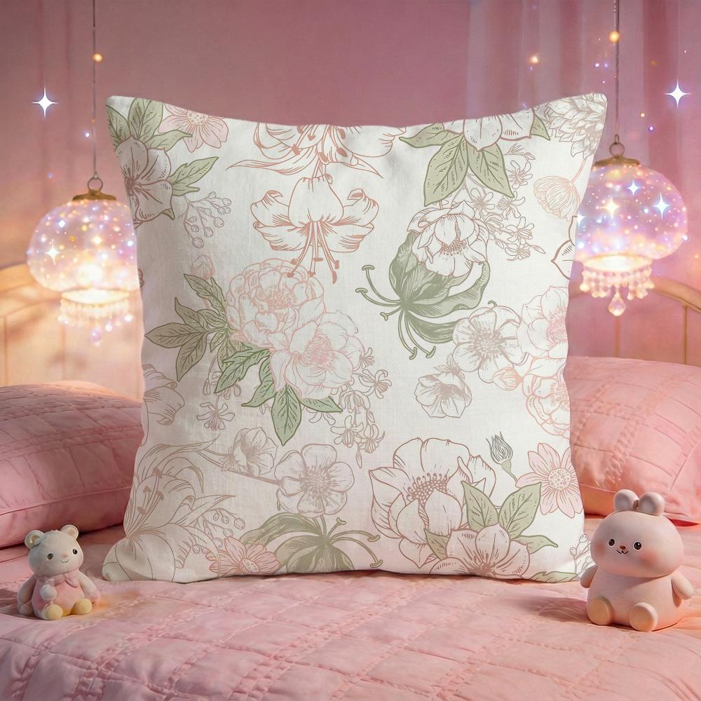 Artistic Petal Illustration Cushion Cover Premium Comfort Reversible Pillow Cove Two In One Design for Any Room Car Interior