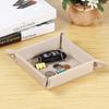 Storage Tray With 5 Compartments Durable Faux Leather Nightstand Organizer Tabletop Tray For Keys Pocket Glasses Stationery