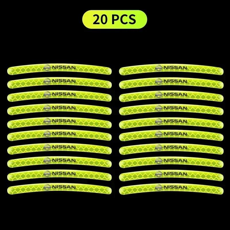 Auto Rad Fluoreszierender Aufkleber Felgenaufkleber Reflektierende Warnung Für Nissan J10 X-Trail Qashqai Juke Leaf Micra NOTE Patrol Gadgets