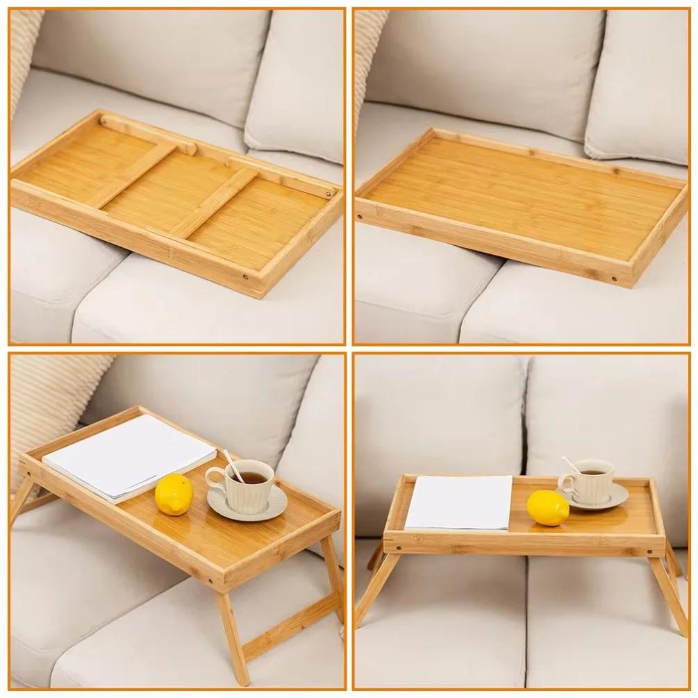 Wooden Foldable Table Bed Tray Folding Column Laptop Cooling Holder Adjustable Stand Portable Camping Picnic Desk Drawing Table