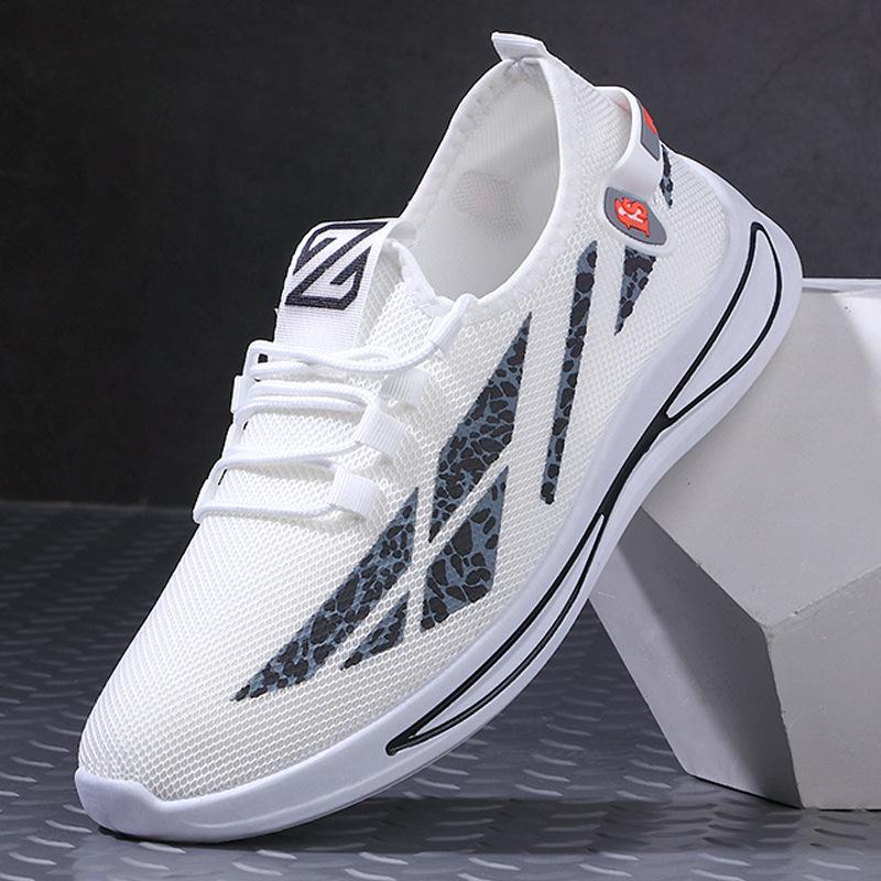 New Men's Casual Shoes Breathable Sports Running Shoes Soft Sole Lightweight Flying Woven Shoes